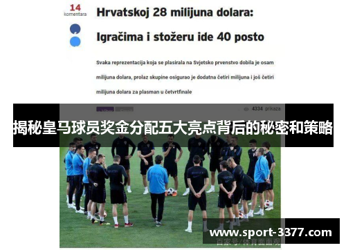 揭秘皇马球员奖金分配五大亮点背后的秘密和策略